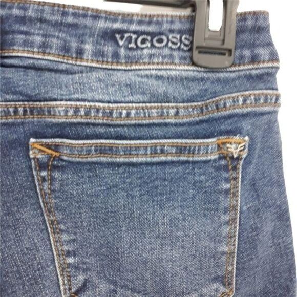 Vigoss Y2K Jeans Jagger Skinny Frayed Step Hem Racing Stripe W26 L27 Streetwear - Picture 13 of 14